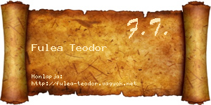 Fulea Teodor névjegykártya